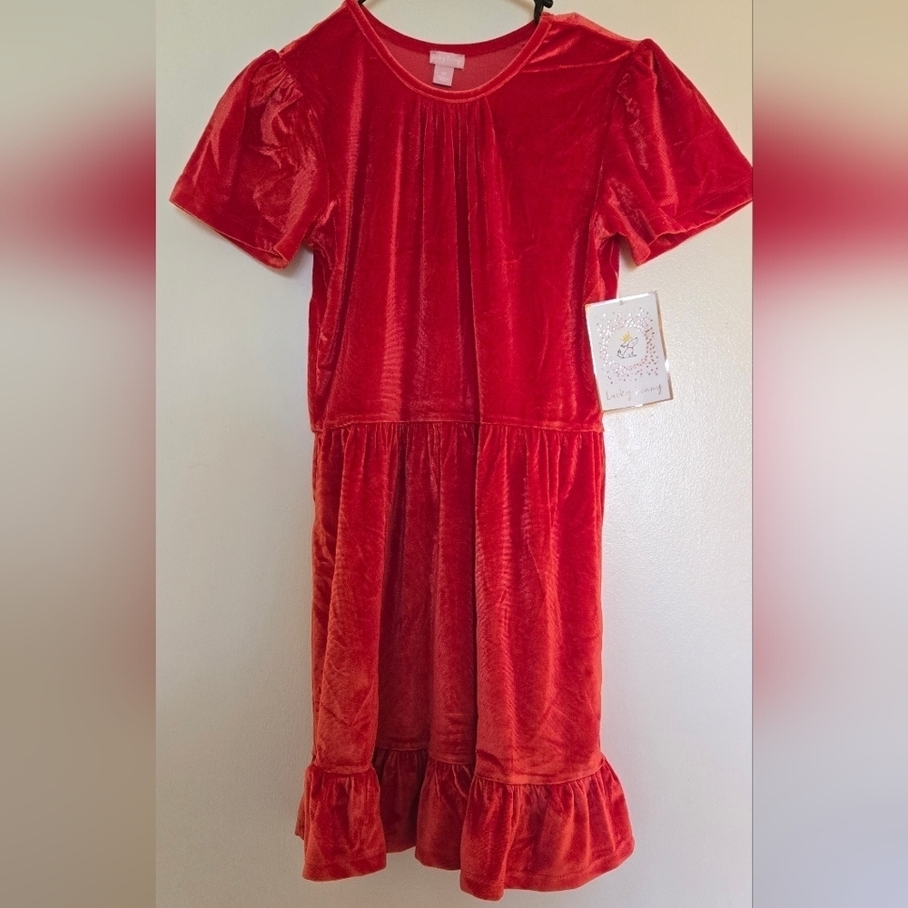 Red Velvet Short Sleeve Dress Sz 12